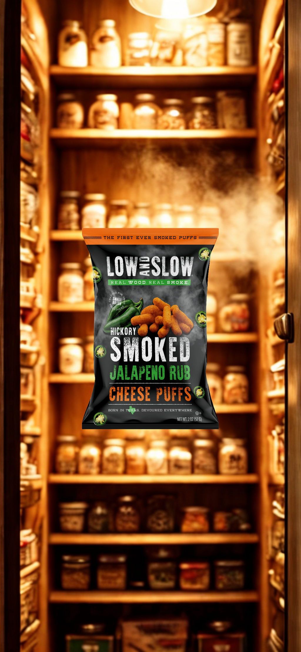 Low & Slow Hickory Smoked BBQ Jalapeno Cheese Puffs 6 oz.